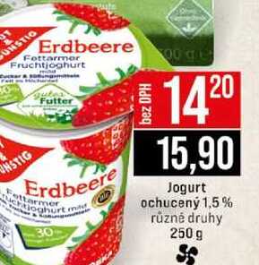 Jogurt ochucený 1,5% různé druhy 250 g 