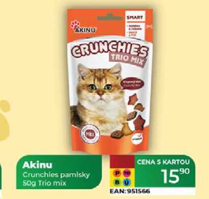 Akinu Crunchies pamlsky 50g Trio mix 