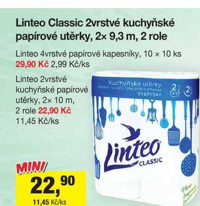 Linteo Satin Papírové kapesníčky 10x10 ks, 4-vrstvé 100ks