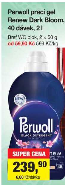 Perwoll prací gel Renew Dark Bloom, 40 dávek, 2l