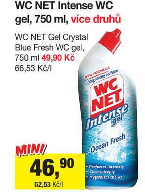 WC NET Gel Crystal Blue Fresh WC gel, 750 ml 