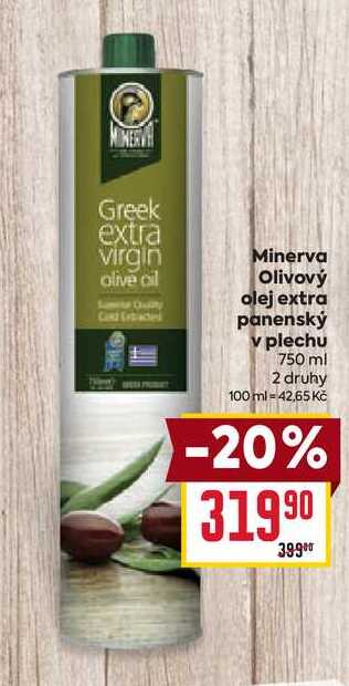 Minerva Olivový olej extra panenský v plechu 750 ml