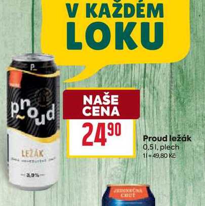 Proud ležák 0,51, plech