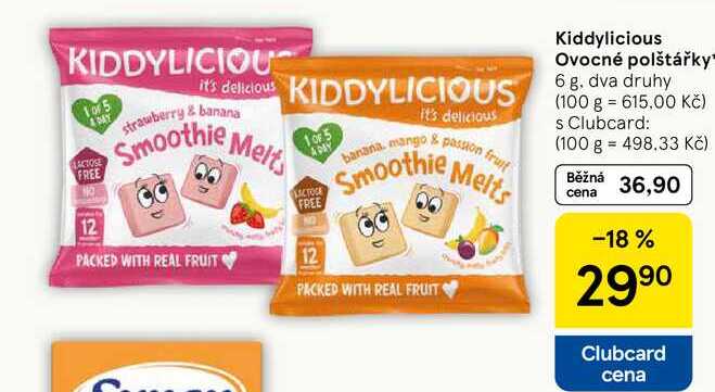 Kiddylicious Ovocné polštářky, 6 g