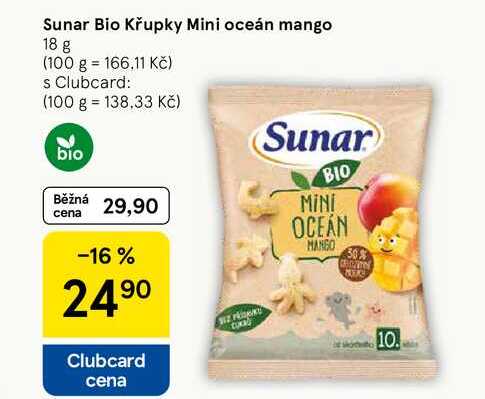 Sunar Bio Křupky Mini oceán mango, 18 g 