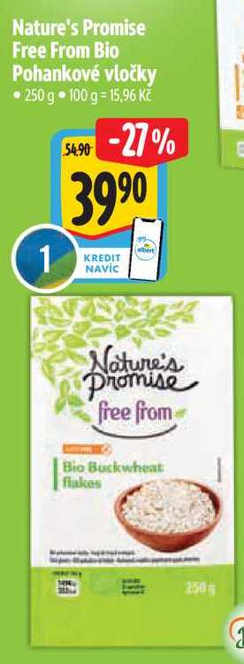 Nature's Promise Free From Bio Pohankové vločky, 250 g