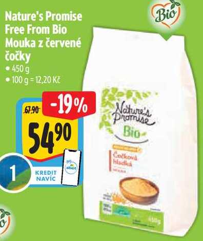 Nature's Promise Free From Bio Mouka z červené čočky, 450 g