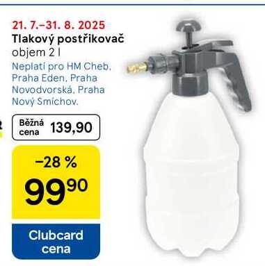 Tlakový postřikovač objem, 2 l