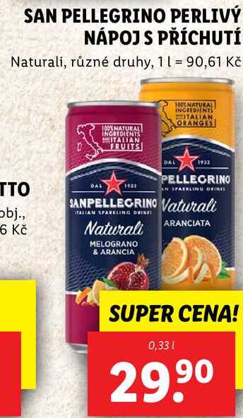 SAN PELLEGRINO PERLIVÝ NÁPOJ S PŘÍCHUTÍ, 0,33 l
