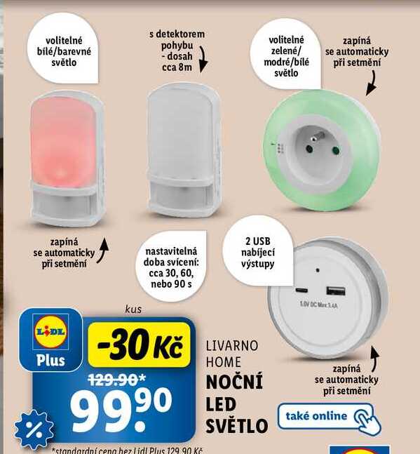 NOČNÍ LED SVĚTLO