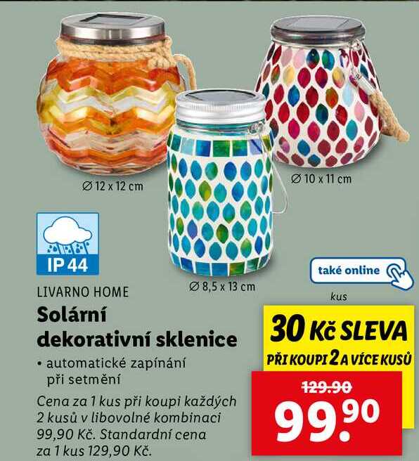 Solární dekorativní sklenice 