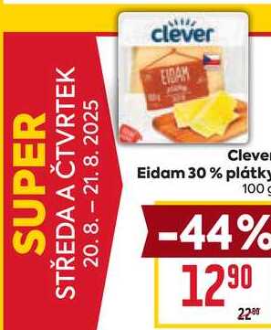 Clever Eidam 30% plátky 100 g 