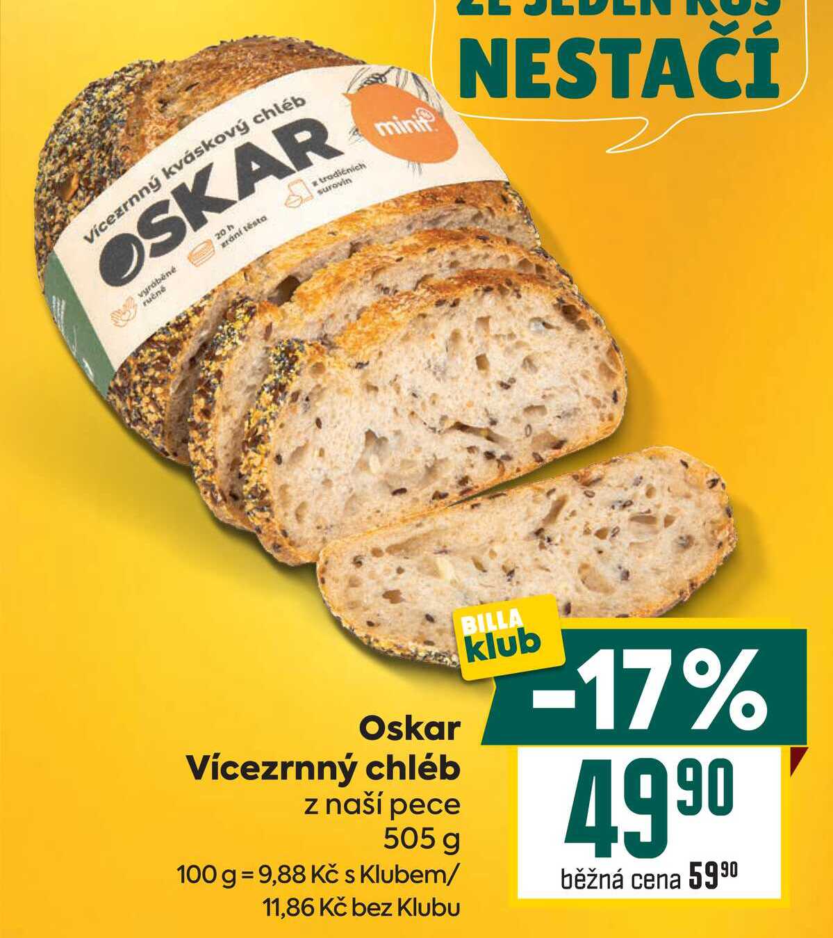 Oskar Vícezrnný chléb z naší pece 505 g