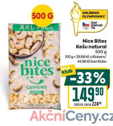 Nice Bites Kešu natural 500 g