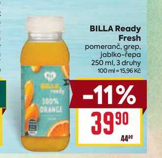 BILLA Ready Fresh pomeranč, grep, jablko-řepa 250 ml
