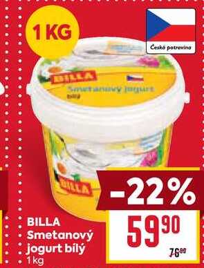 BILLA Smetanový jogurt bílý 1 kg