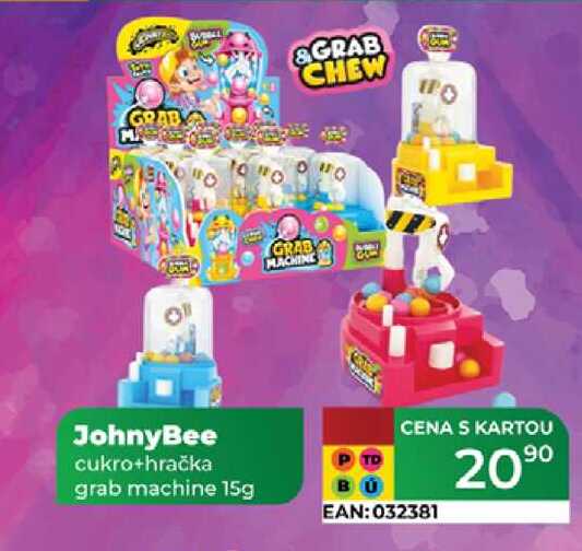 JohnyBee cukro+hračka grab machine 15g 