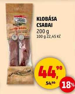 KLOBÁSA CSABAI, 200 g