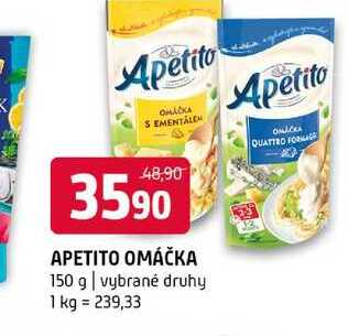 Apetito omáčka 150g, vybrané druhy