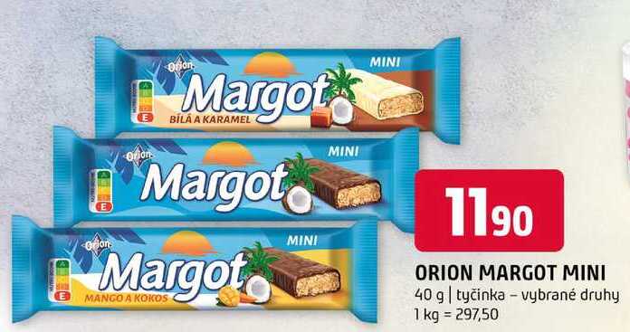 Orion margot mini 40 g tyčinka vybrané druhy 