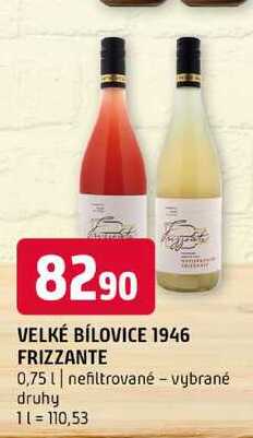 Velké bílovice frizzante 0,75l nefiltrované vybrané druhy 