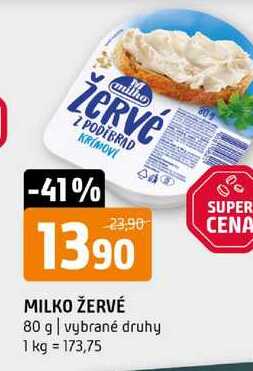 MILKO ŽERVÉ 80 g vybrané druhy 