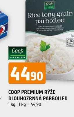 COOP PREMIUM RÝŽE JDLOUHOZRNNÁ PARBOILED 1 kg
