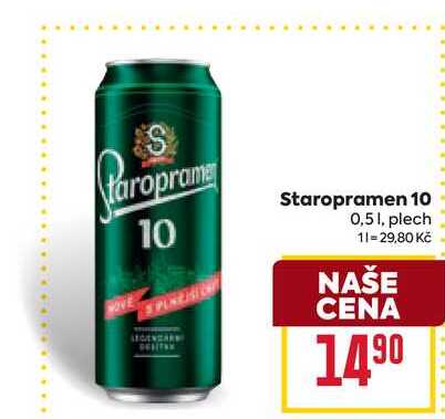 Staropramen 10 0,51, plech 