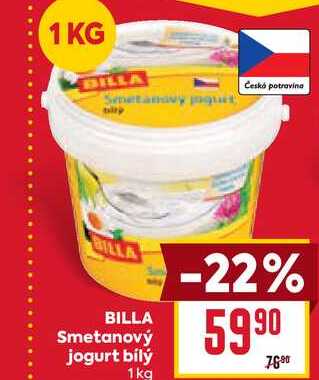 BILLA Smetanový jogurt bílý 1kg 