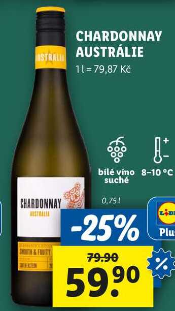 CHARDONNAY AUSTRÁLIE, 0,75 l