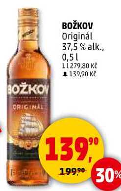Božkov Original 37,5%, 0,5 l