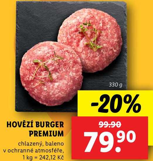 HOVĚZÍ BURGER PREMIUM, 330 g