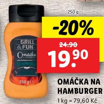 OMÁČKA NA HAMBURGER, 250 g