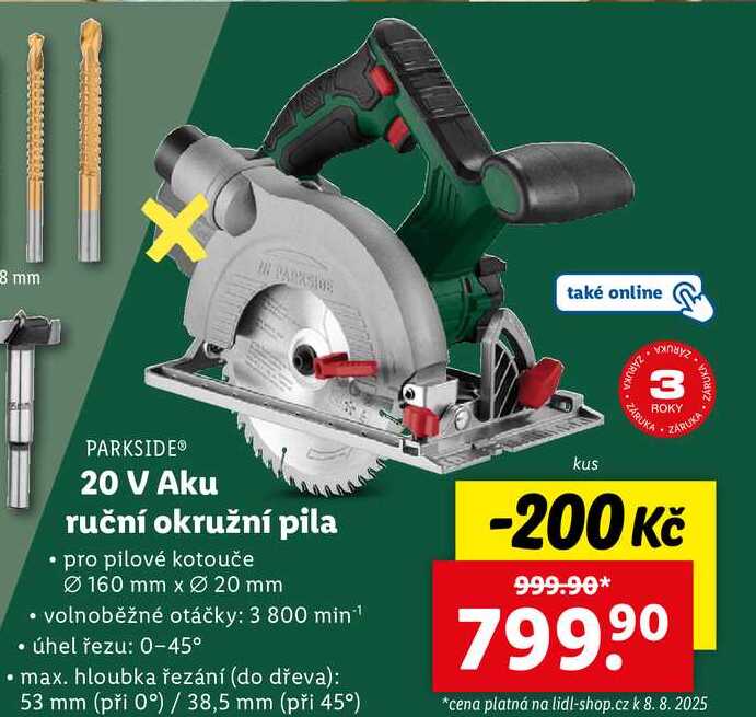 20 V Aku ruční okružní pila