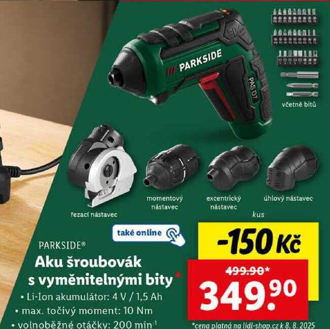 Aku šroubovák s vyměnitelnými bity 