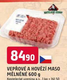 HOVĚZÍ MASO MĚLNĚNÉ 600 g 
