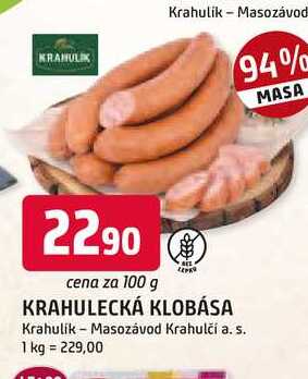 KRAHULECKÁ KLOBÁSA 100 g