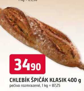 CHLEBÍK ŠPIČÁK KLASIK 400 g 