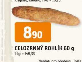 CELOZRNNÝ ROHLÍK 60 g 