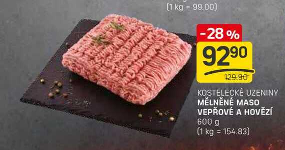 MĚLNĚNÉ MASO VEPŘOVÉ A HOVĚZÍ 600 g 