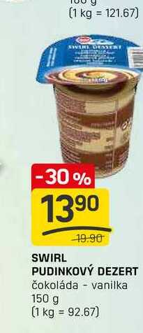 SWIRL PUDINKOVÝ DEZERT čokoláda - vanilka 150 g 