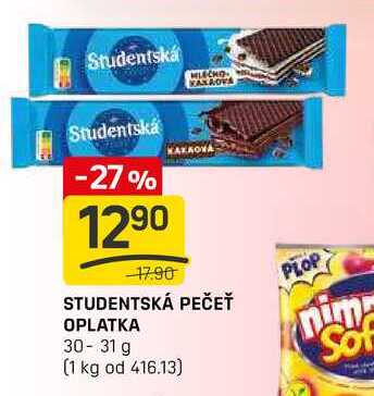 STUDENTSKÁ PEČEŤ OPLATKA 30-31 g 