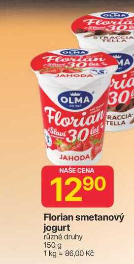 Florian smetanový jogurt různé druhy 150 g 