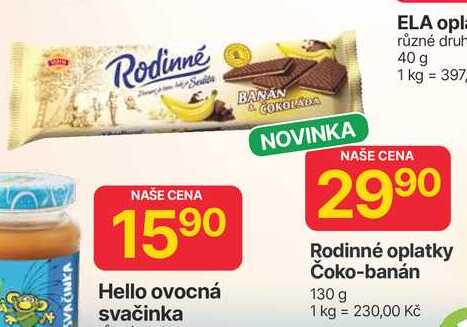 Rodinné oplatky Čoko-banán 130 g 