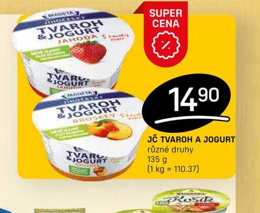 JČ TVAROH A JOGURT různé druhy 135 g 