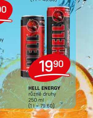 HELL ENERGY různé druhy 250 ml