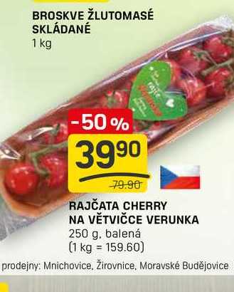RAJČATA CHERRY NA VĚTVIČCE VERUNKA 250 g 
