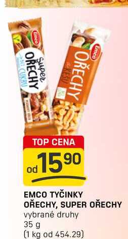 EMCO TYČINKY OŘECHY, SUPER OŘECHY vybrané druhy 35 g