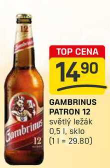 GAMBRINUS PATRON 12 světlý ležák 0,5l