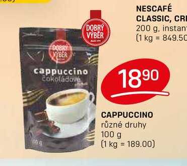CAPPUCCINO různé druhy 100 g 
